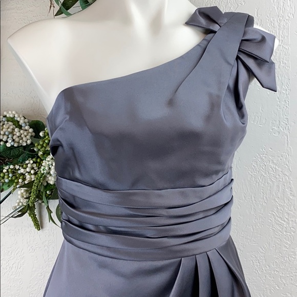 David’s Bridal Silver Bridesmaid Dress, semiformal - Picture 2 of 7